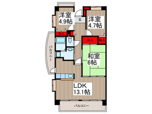 コ－ポレ－ト清瀬駅南３号棟の物件間取画像